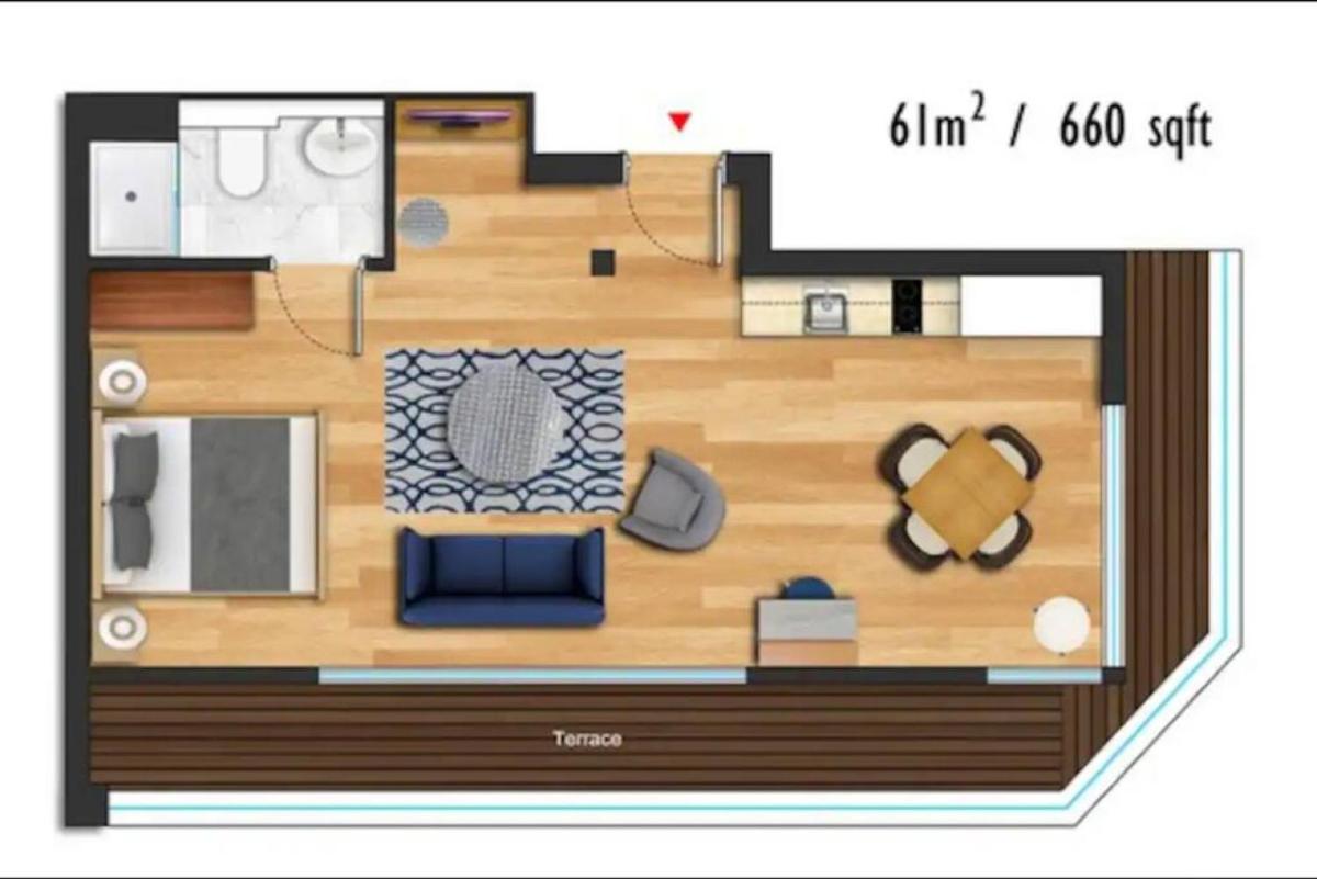 Flat N-17 - London Stunning Studio Apartment with Balcony - image 6